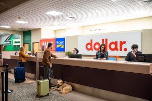 Rental car desk